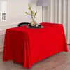 Conférence en tissu de table pure couleur rouge et blanc rectangle de tables comprimés