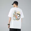 Hip Hop Zabawna uśmiechnięta twarz T-shirt z krótkim rękawem na męską nową markę modową Instagram Lose 5/4 rękaw