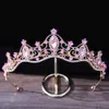 Tiaras Элегантные простые красные розовые хрустальные короны ювелирные изделия для волос Tiar