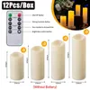 12-96 pcs/set Flameless Candles LED Candles Battery Operated Candles with Remote Control Cycling 24 Hours Timer For Party Decor 240416