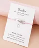 Charm Armband Creative Simple Rostly Steel Teach Armband Blessing Card Woven Rope Chain Gift For Teacher From Students Teach2237734