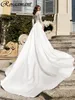 Vintage Illusion Appliques à cou hauts en dentelle Robes de mariée sirène