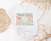 Women's T Shirts Retro Volleyball Shirt Groovy T-Shirt Cool Game Day Gift For Player Short Sleeve Top Tees Cotton Y2k