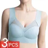 Bras 3 morceaux de sexy sans couture de taille plus push-up push up Sports Bra Womens Lace Bra Wireless Top Tier Womens non stl Ring Bra Y240426