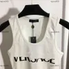 Designer Knit gilet Women Brand Clothing for Womens Summer Tops Lettera di ricamo alla moda Logo Ladie Sleeveless Thirt 29 aprile