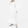 Abbigliamento etnico abiti africani solidi per donne modeste maniche lunghe veste rotonde maxi vestidos abaya dubai abito di self cintura femmina musulmana