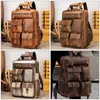 Rugzak Westal Crazy Horse Leather 15 inch Laptop Anti-diefstal Luxe Designer Business Travel Notebook Bagpack Motorfietswandeling