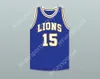 Niestandardowe nazwa młodzież/dzieci Jeff Hornacek 15 Lyons Township High School Lions Royal Blue Basketball Jersey 2 Top zszyte S-6xl