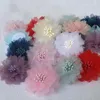 装飾的な花10pcs 4cm手作りのシフォン生地DIYヘアアクセサリー用にコアリング