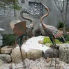 Pflanzer Töpfe 2 Stücke/Bag Garten Metall Kranstatue Dekoration Innenhof Rasen Teich Vogelkunst im Freien Eisen -Reiser -Skulptur 83/94 cm Q240429