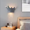 Lampes murales CRIMCE CRIMPLE Petit garçon fille de chambre à coucher lampe LED moderne Lumière Luxury Princesse Princesse Lautres de chevet