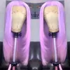 Rongduoyi rose cheveux couches en couches raides en dentelle de dentelle avant de coiffure naturelle longue cosplay fibre thermique perruque synthétique violet 240423