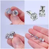 Luxury Fine Jewelry Stud 925 Sterling Silver 10K 14K 18K Gold Solid D Color VVS1 Lab Grown Diamond Moissanite Earring Women