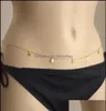 Hangende kettingen hangers sieraden necklaarse veelzijdige bikini body chain super flash gold taille druppel levering 2021 mv2305604