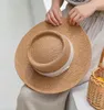 Dames Handmade Natural Straw Hat Summer Beach voor vrouwen Men Panama Cap Fashion concave platte protetion Visor Sun Boat S Y2006195905442