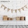 Party Decoration Mrs Love Heart Vintage Wedding Banner Jute Bunting Po Props Marry Rustic Garland Flagg Hanging