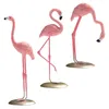 Figurki dekoracyjne 3 szt. Ozdoby Dekoracja komputerowa Flamingo Figurina Wyświetlacza żywica ogrodnicza Urocze statuetki na podwórku biuro