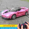 RC Car Toy 24g Radio Remote Control Highspeed LED Light Sports Stunt Drift Racing Toys for Boys Children Gifts 240430