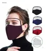 2 I 1 Eye Face Mouth Mask med Valve Face Cover No Filters Earloop Outdoor PM25 Antidust Pollution Party Masks1853505