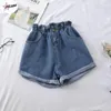 Damesjeans Pulabo All Match Sashes Casual Women Denim Shorts Crimment High Taille Slim Summer Feminino Chic Ladies Bottom 2