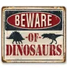Uważaj na dinozaury metalowy znak vintage retro tin dekoracje ścienne naklejka ścienna idealne prezenty Q07235002193