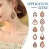 Stud -oorbellen DIY Sieraden Earring Kit inclusief Walnut Wood Laser Cut -hangers Brass Hooks Open Jump Rings voor