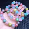 Bracelets de liaison 12 mm colorés naturels Yanyuan Agate Bracelet Femmes Stud Candy Candy Crystal Crystal Guérisse 1pcs