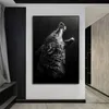 Zwart -wit wolf aap dieren canvas poster muur kunst print schilderij noordse stijl decoratief beeld moderne thuiskamer decor niet ingelijst