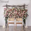 Fiori decorativi Pink Wedding Arch Decor decorazioni per fiori artificiale Disposizione di fili sospesi per la festa del tracciante floreale oggetti di scena da parete