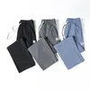 Summer Mens Baggy Jeans Baggy Tissu Lyocell Pantalon décontracté élastique pantalon élastique pantalon denim droit mâle bleu gris 240430
