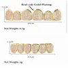 Silver Plated Iced Out Micro Pave Teeth Grillz For Men Top Bottom AAA Cubic Zirconia Grills Set Man Women Dental Jewelry Gifts 240418