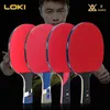 Loki e Series Series Table Tennis Racket Professional Carbon Blade Table Tennis Racket High Elastic Rubber 240428