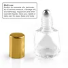 Opslagflessen Clear Roller 6pcs Polygonaal glas Diy Essentiële oliefles Cosmetische containers Parfums