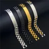 Pulseira de nomes gravados personalizados Men, letra personalizada Id Bracelets Gold Aço inoxidável Link Chain Man Jóias 240417