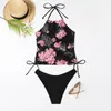 Women's Swimwear Swim Romper Women Bathing Suits For Two Pie Ce High Neck Ruched Top With Shorts Womens Skirted Swimsuit Bottoms