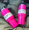 Stock neon inverno cosmo rosa quencher H2.0 40 once in acciaio inossidabile tazze di bombole di coperchio in silicone e tazze per auto di paglia GG0409