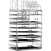 Cosmetic Organizer Makeup organizer skin care large transparent cosmetic display box with stackable storage 11 drawers for dressing 4 sets Q240429