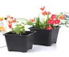 Square Nursery Plastic Flower Pot Planter 3 Size for Indoor Home Desk Bedside or Floor and Outdoor Yardlawn or Garden Planting D7840523