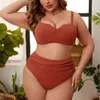 Swimwear féminin 2024 Nouveau maillot de bain surdimensionné rouge divisé Bikini Bikini Bikini Bikini