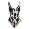 Women's Swimwear 2024 swimwear new cow print one piece swimsuit and skirt set for women