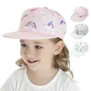 Ball Caps Çocuk Dinozor Baskılı Beyzbol Şapkası Açık Dış Havuz Öncesi Ayarlanabilir Kamyon Güneş 1-8 Yaşındaki Erkek ve Kızlar Q240429