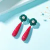 Boucles d'oreilles Stud Ffgems Design 925 Silver Drop Brow Bring Created Nano Ruby Emerald Bijoux pour les femmes Boîte-cadeau de fête de mariage de fiançailles