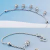 925 Sterling Silver Chain Anklets for Women Foot Accessories Light Luxury Crown Pendant Beach Barefoot Sandals Armband på benet 240419