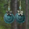 Kolczyki Dangle Boho Słoneflower Kreatywna moda zabytkowe zaręczyny Wedding Drop Kobietowe prezenty biżuterii