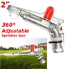 2quot DN50 zink legering mondstuk irrigatie sprinkler pistool watersysteem 360 graden verstelbare regenspuit pistool veld sproeiers t200539422237