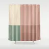 Modern Minimalist Shower Curtain Geometric Colorful Striped Line Pattern Home Polyester Printed Bathroom Decor Set 240429