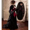 Wedding And Red Vintage Black Dresses Gothic Bridal Gown With Long Sleeves Jacket Veet Sweep Train Sweetheart Vestido De Novia Lace Corset Back 403