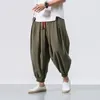 Pantaloni da uomo uomini di grandi dimensioni harem allentati in stile cinese in stile cinese e pantaloni di lino jogger pantaloni casuali di alta qualità