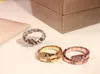 Ring élastique Golden Classic Fashion Party Party for Women Rose Gold Wedding Luxurious Taille ouverts Anneaux Shipp9909200