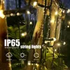 Sadzarki garnki Solar Garden Fairy String Light 100/200/300 LED 8-Mode Outdoor używane do dekoracji przyjęcia świątecznego Q240429